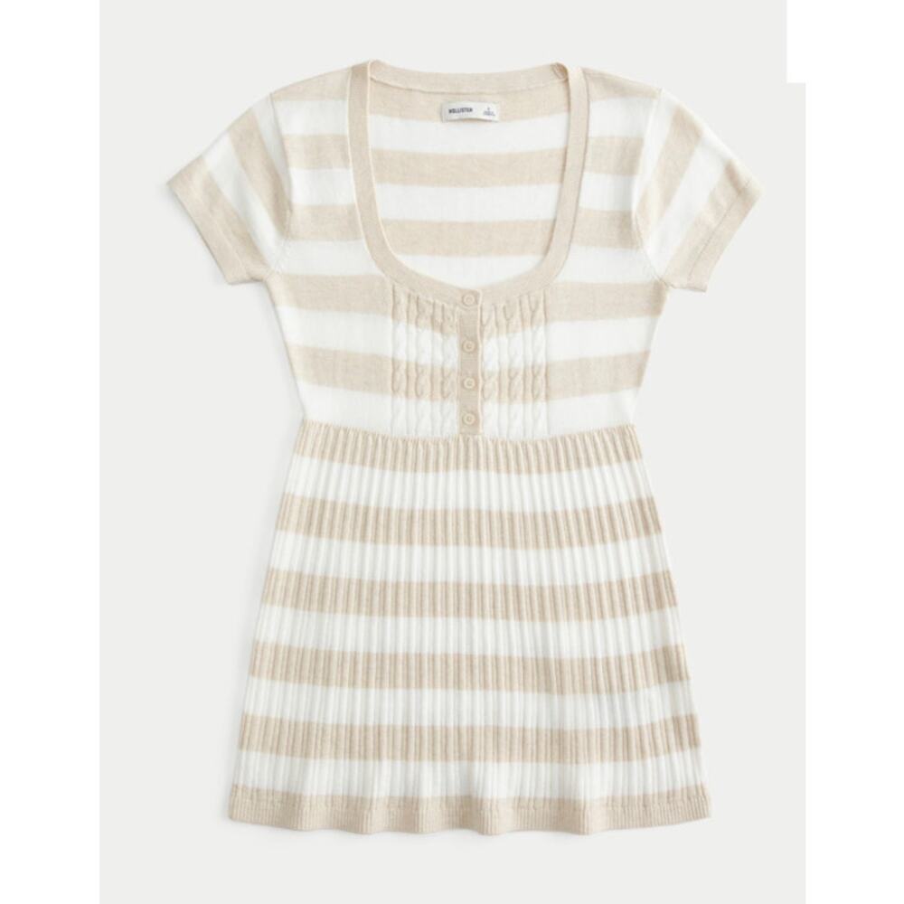 Hollister vintage Y2K inspired soft striped babydoll top Size Small
